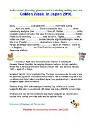 English worksheet: Golden Week in Japan         ## all levels ##