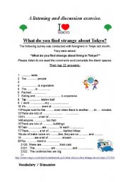 English worksheet: What do you find strange about Tokyo?   ##all levels ##