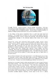 English Worksheet: The 11th Hour Film