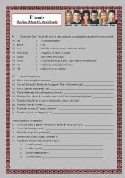 English Worksheet: Friends - The one where noones ready