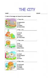 English Worksheet: PLACES IN A CITY