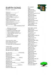 English Worksheet: Earth Song by Michael Jackson