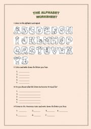 English Worksheet: the alphabet worksheet