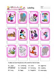 English Worksheet: Mothers Day Labeling Part 3/8 of unit. With detailed key.