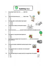 English Worksheet: Earth Day Quiz