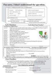 English Worksheet: Classroom English