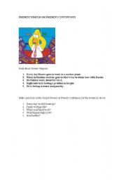 English Worksheet: present continuous or simple