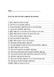 English Worksheet: Its and Its