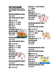 English Worksheet: Phonics short vowels with Old MacDonald! 