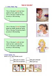 English Worksheet: This is th way_Daily Activities