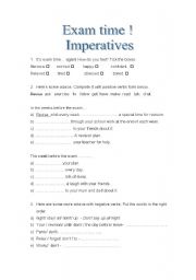 English Worksheet: Exam time! Imperatives