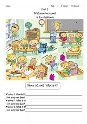 English Worksheet: classroom