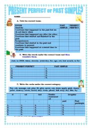 English Worksheet: present perfect-past simple quiz