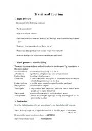 English Worksheet: travel and tourism