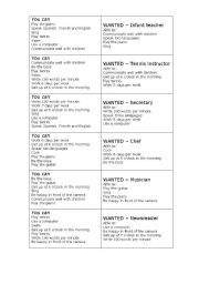 English Worksheet: Jos - information gap activity