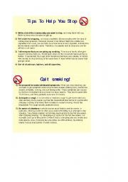 English Worksheet: Quit smoking