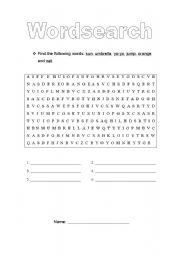 English Worksheet: Wordsearch
