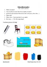 English Worksheet: Questionnaire