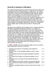 English Worksheet: Apologising