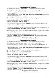 English Worksheet: Slavery- The Underground Railroad     reading comprehension