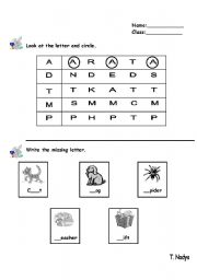 English worksheet: circle same letter