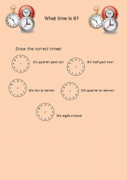 English worksheet: whats the time?