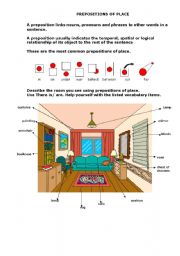 English Worksheet: PREPOSITIONS OF PLACE