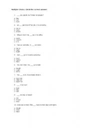 English Worksheet: Modal Verbs