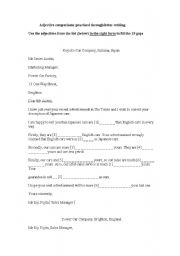 English Worksheet: adjective comparison
