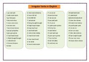 English Worksheet: Irregular verbs