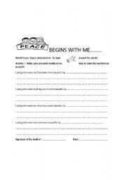 English worksheet: Peace