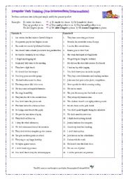 Irregular Verb Training  - Pre-Intermediate / Intermediate - Worksheet for Adult Learners