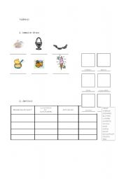 English worksheet: breakfast, lunch, dinner, snack