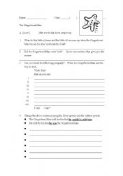 English Worksheet: the gingerbread man