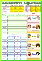 Comparative Adjectives _ (B/W & Keys)