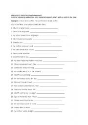 English Worksheet: Reported Speech Worksheet