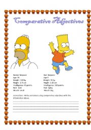 English Worksheet: comparative adjectives excercises
