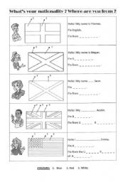 English Worksheet: nationality / origin exercise