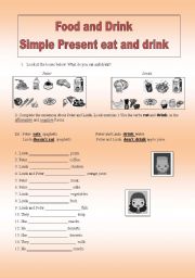 English Worksheet: Food and drink