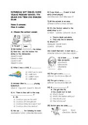 English Worksheet: 7TH GRADE 2ND ENGLISH EXAM FOR MY ENGLISH COURSE BOOK