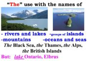 English Worksheet: Article The with Geographical names