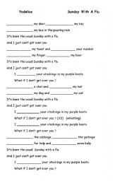 English Worksheet: Two songs to revise iregular verbs with teenagers