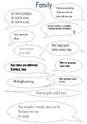 English worksheet: Family poem