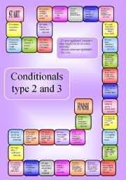 Mixed Conditionals - a boardgame - type 2 and 3 (editable)