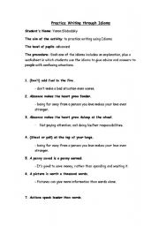 English worksheet: Idioms