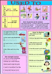 English Worksheet: used to