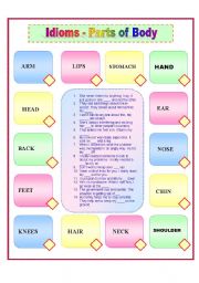 English Worksheet: Idioms - Parts of body