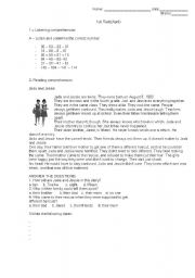 English Worksheet: begginers test
