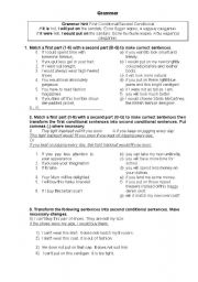 English Worksheet: Conditionals