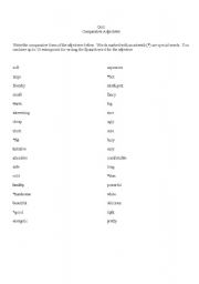 English Worksheet: Comparatives